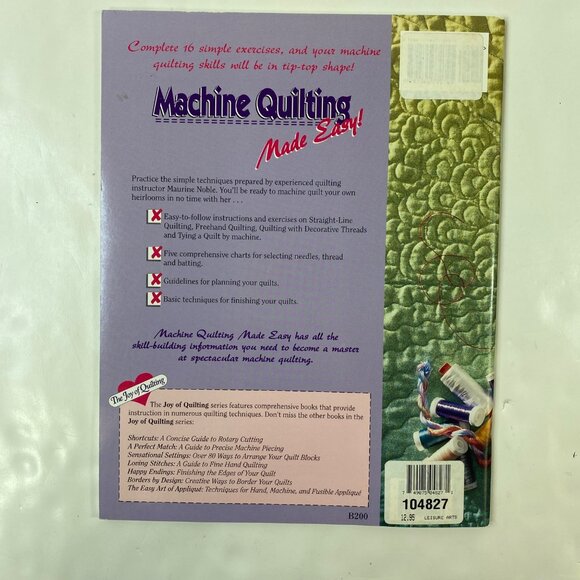 Machine Quilting Made Easy Book By Maurine Noble - Picture 2 of 6